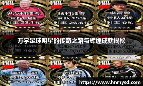 万字足球明星的传奇之路与辉煌成就揭秘